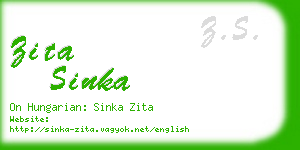 zita sinka business card